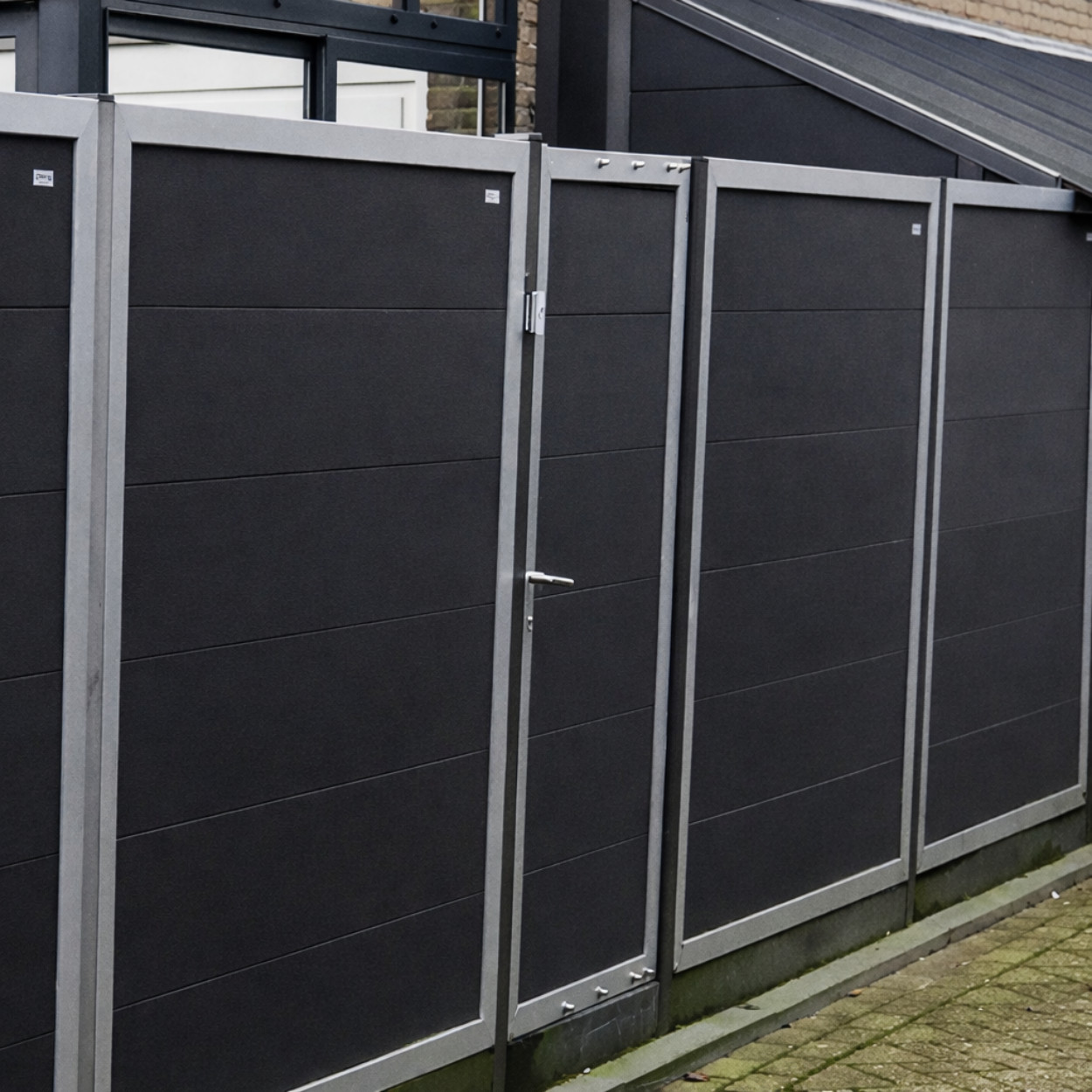 Elephant Tuindeur Forte Composiet Antraciet met Alu-kleurig Frame 90x180cm